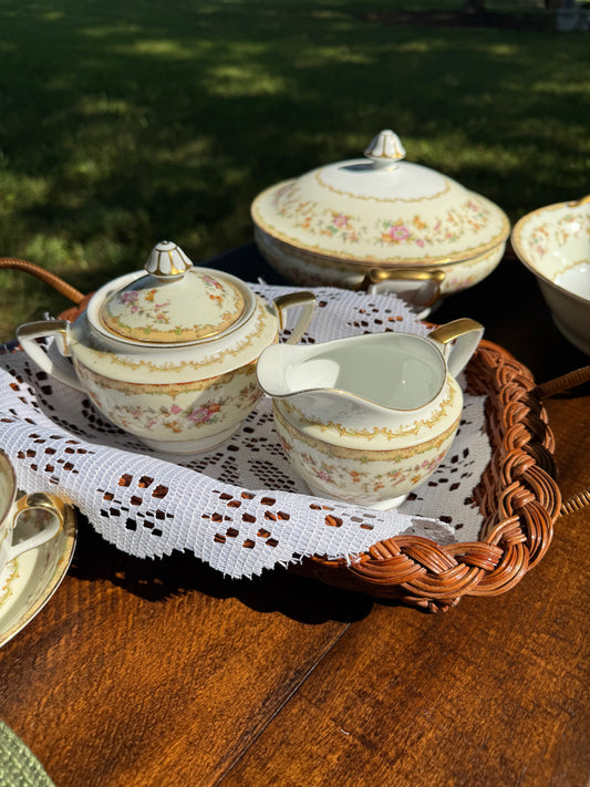 Noritake "Reina" China Set: Large 55 Piece Set in Mixed Condition