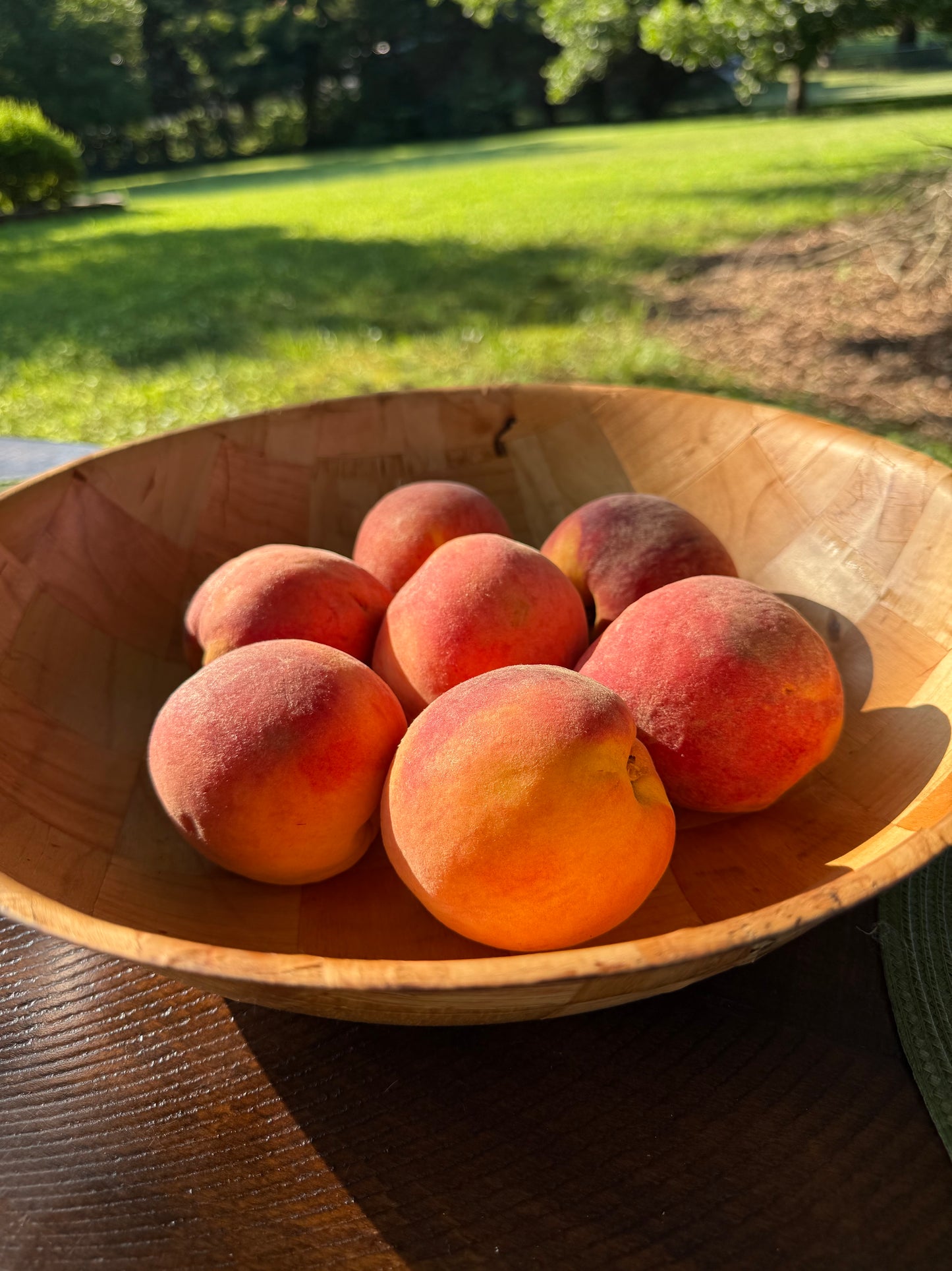 Large Light-Colored Wooden Bowl
